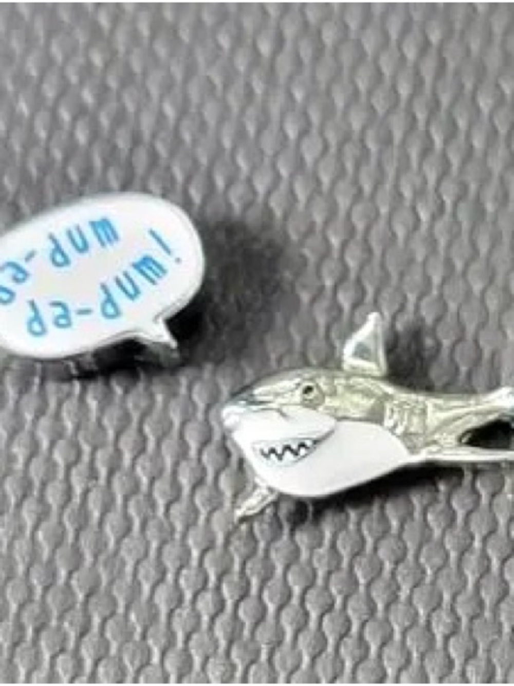 Origami Owl Silver and White Shark Charm Set